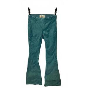 Free People We The Free Corduroy Flare Pants Women's 24 Teal Green Boho